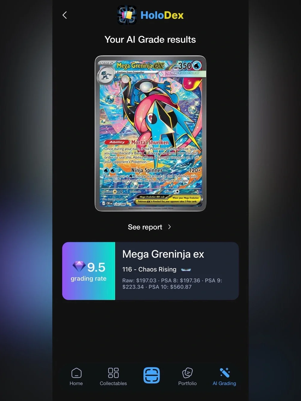 Mega Greninja Ex Pokemon Card